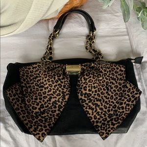 Betsey Johnson Cheetah Print Bow Purse